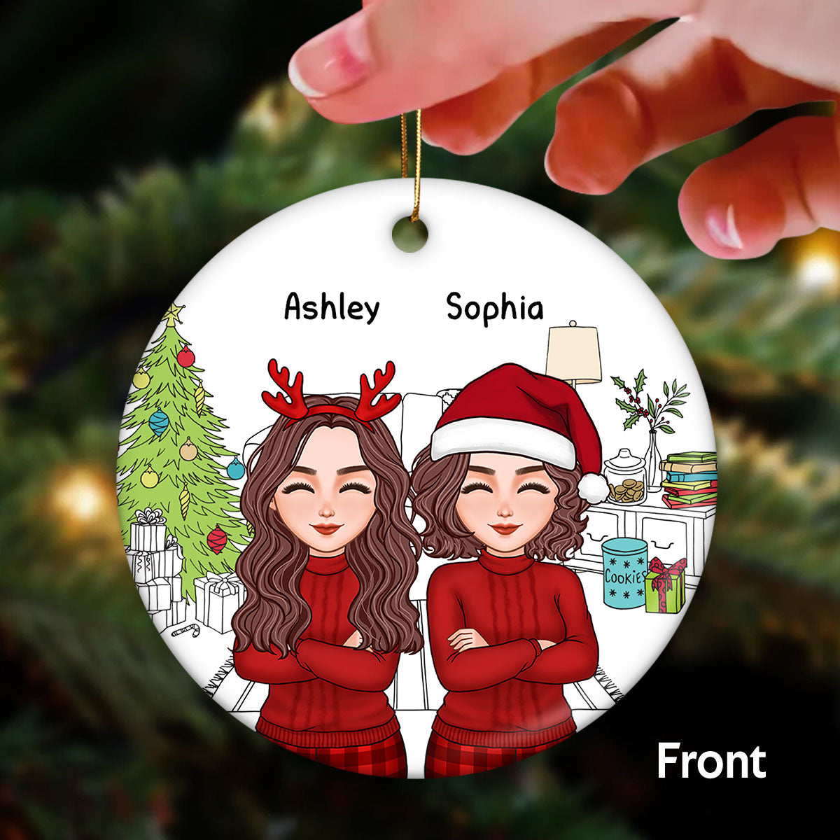 Cool Besties Friendship Like Pissing Your Pants Funny Christmas Gift For Friends Personalized Double Sided Circle Ornament