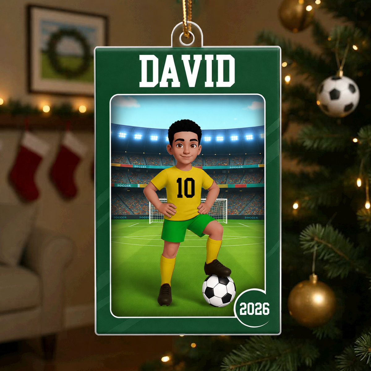 Soccer Boy Girl 3D Effect Action Figure - Personalized Acrylic Ornament