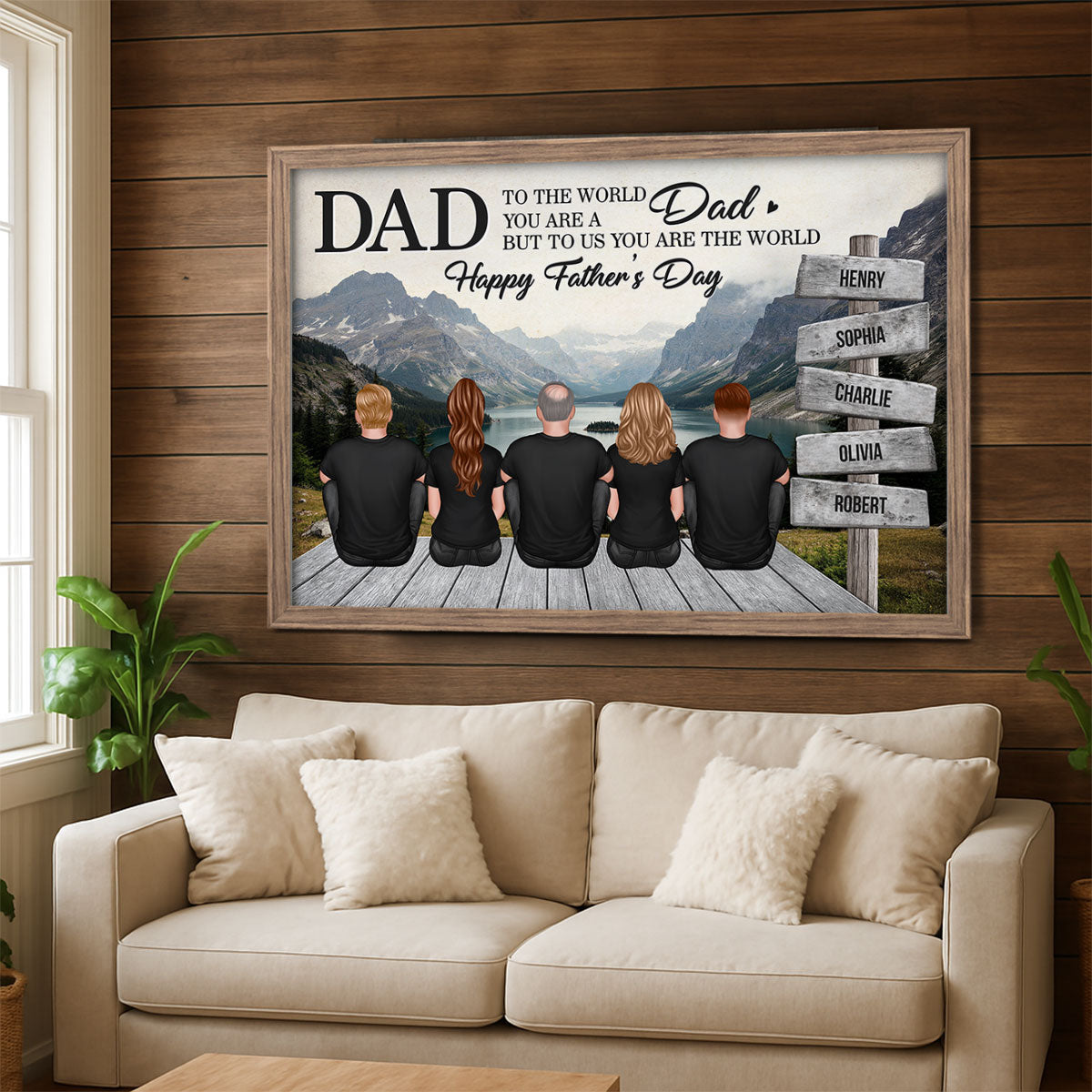 Mountain Landscape Dad You Are The World Personalized Poster, Father's Day Gift For Dad