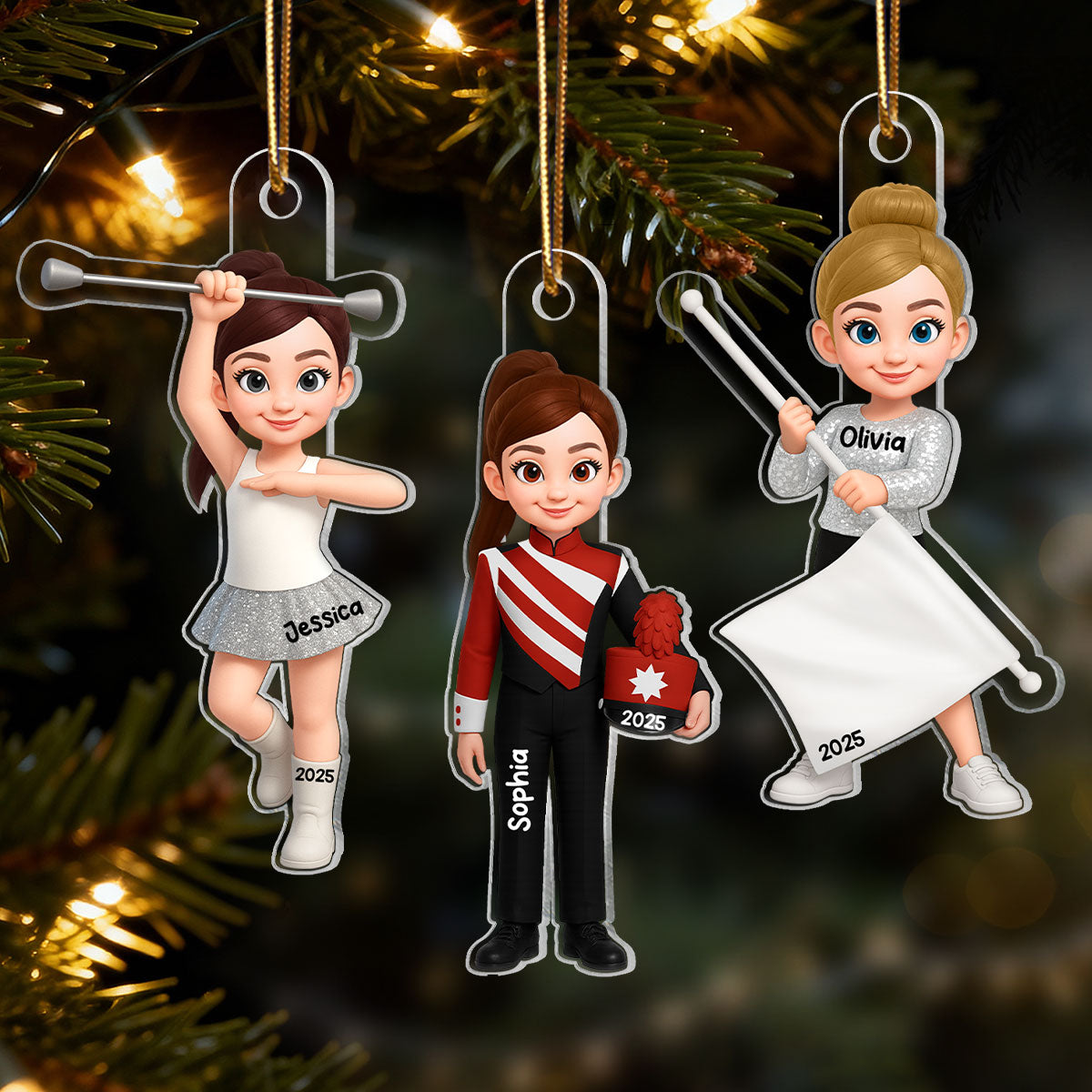 3D Effect Marching Band - Personalized Acrylic Ornament - Gift For Granddaughter, Grandson