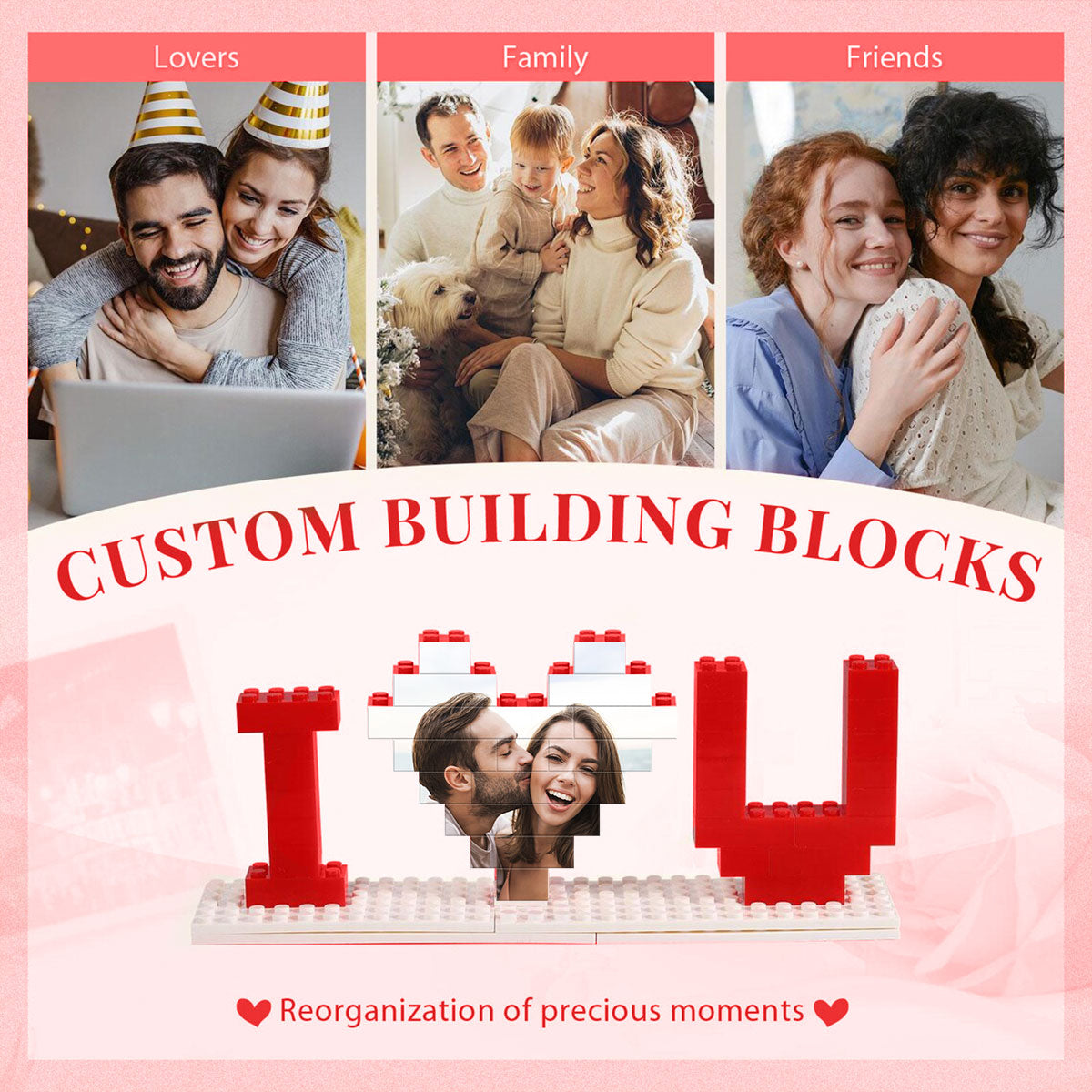 Personalized Building Blocks Puzzle, Custom Photo Puzzle, I Love You Block Puzzle, Birthday, Gifts for Her, Anniversary Gift, Gifts for Momm