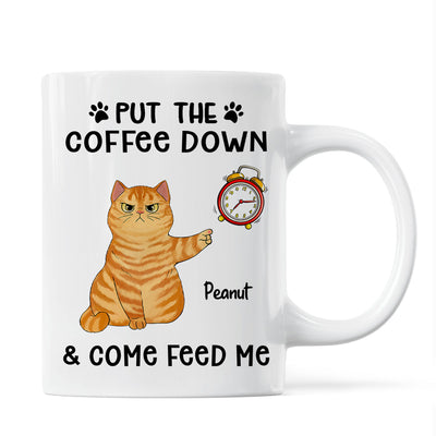 It‘s Feed Me O’Clock Grumpy Fluffy Cat Personalized Mug