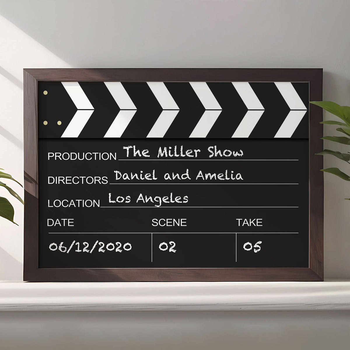 Couple Home Decor Film Clapper Style Personalized Poster