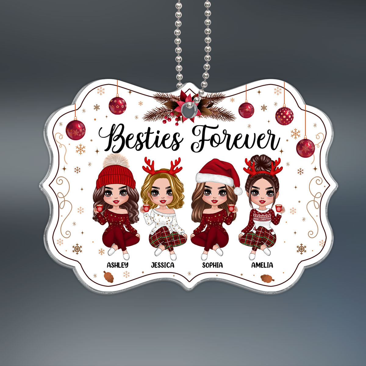 Happy Besties Forever Personalized Acrylic Ornament