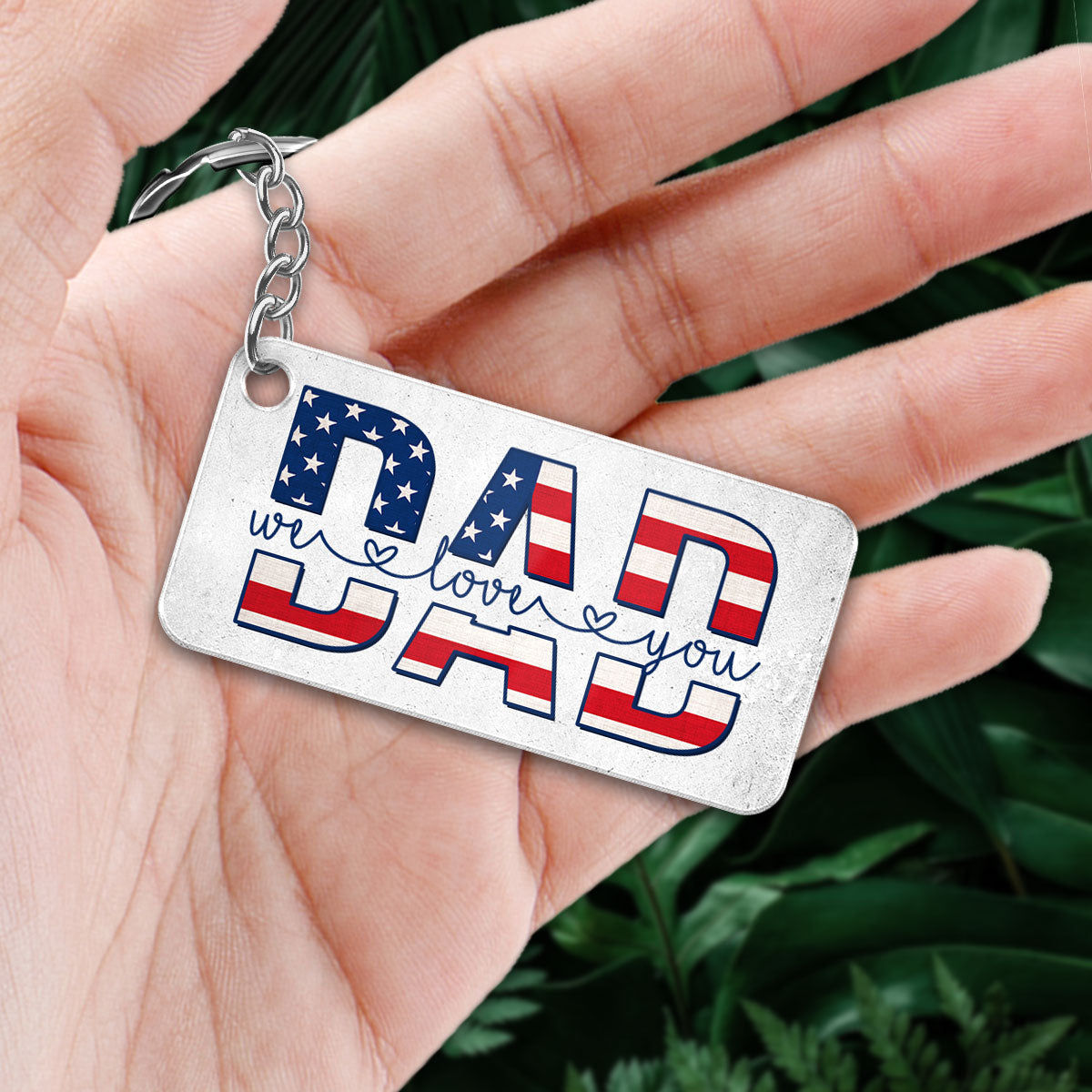 Best Dad Ever Nation Flag Pattern Back View Man & Kids Personalized Acrylic Keychain