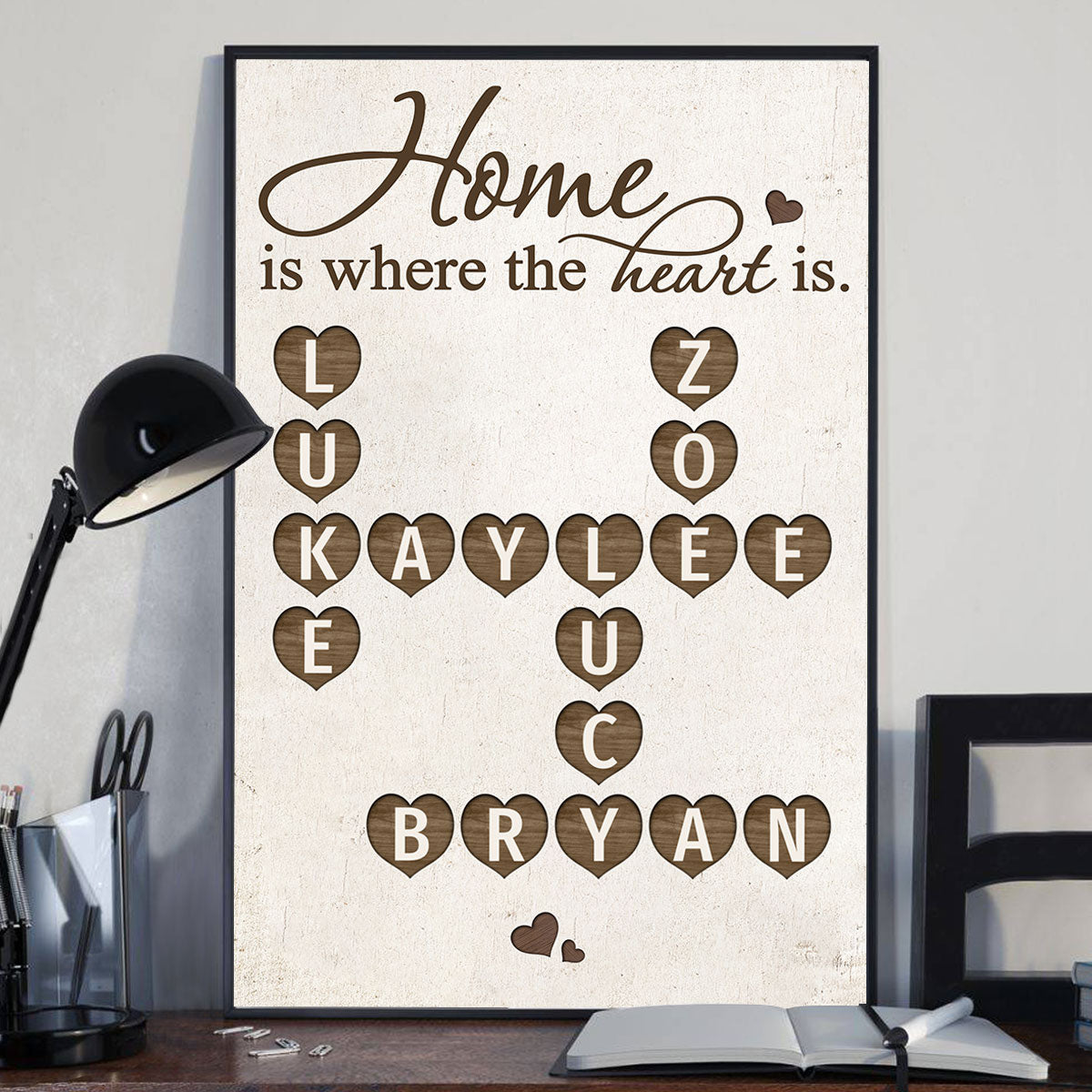 Home Is Where The Heart Is Crossword Art Puzzle Personalized Poster