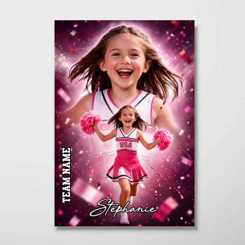 Born to Cheer - Personalized Poster - Gift For Cheerleading Team Girls, Daughters, Granddaughters