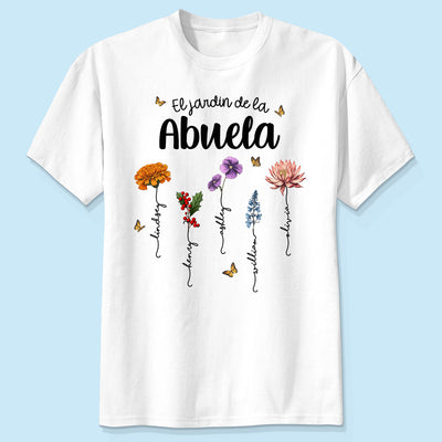 Abuela's Garden El Jardin De la Abuela Grandma's Garden Personalized Shirt