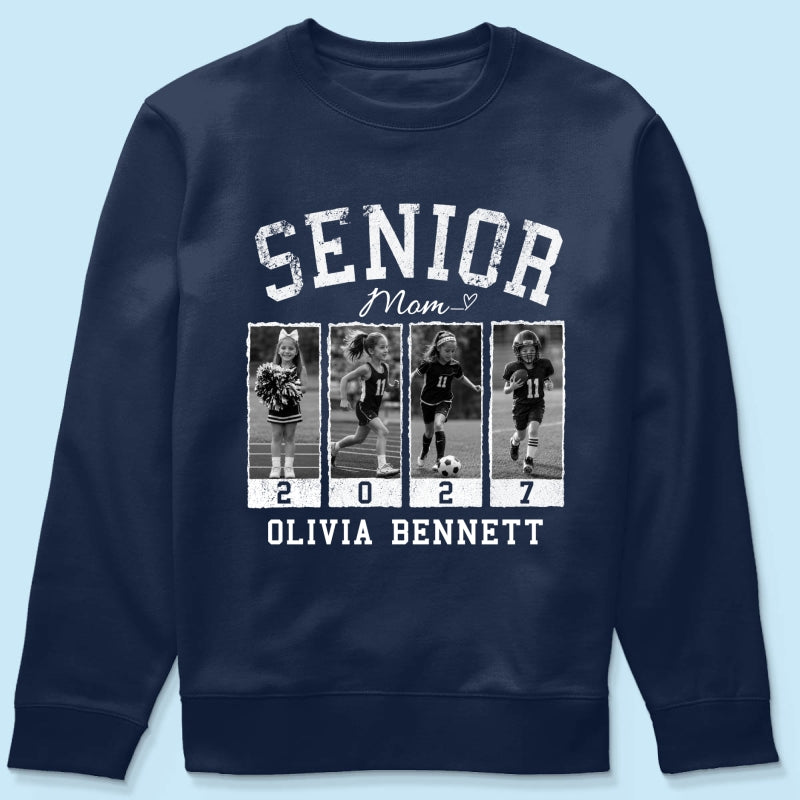 Senior Mom Retro Photos - Personalized Shirt - 2027 Senior Bootleg Shirt