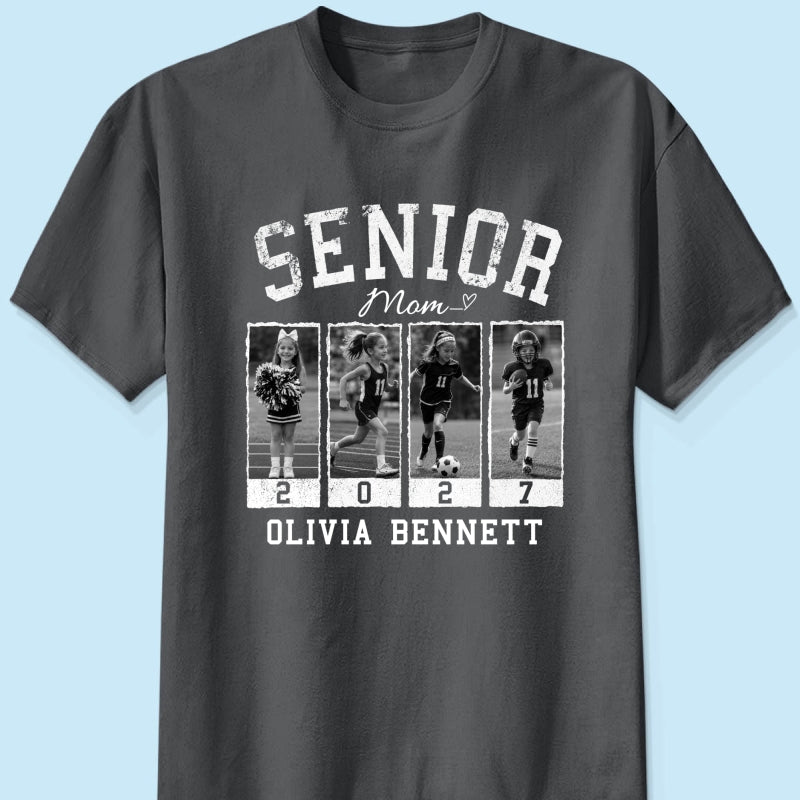 Senior Mom Retro Photos - Personalized Shirt - 2027 Senior Bootleg Shirt