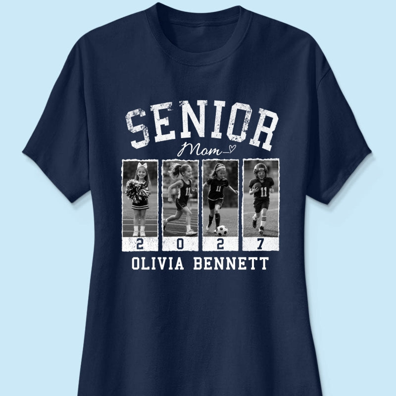 Senior Mom Retro Photos - Personalized Shirt - 2027 Senior Bootleg Shirt