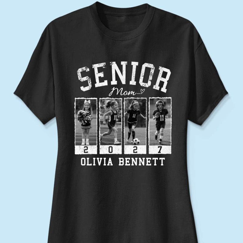 Senior Mom Retro Photos - Personalized Shirt - 2027 Senior Bootleg Shirt