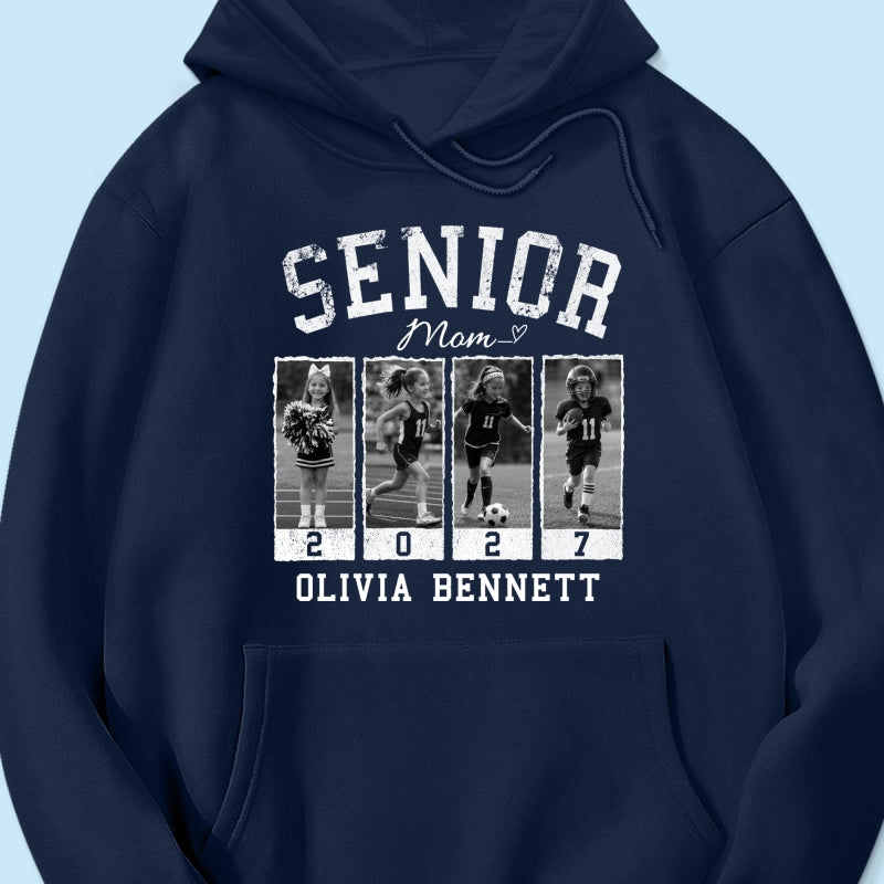 Senior Mom Retro Photos - Personalized Shirt - 2027 Senior Bootleg Shirt