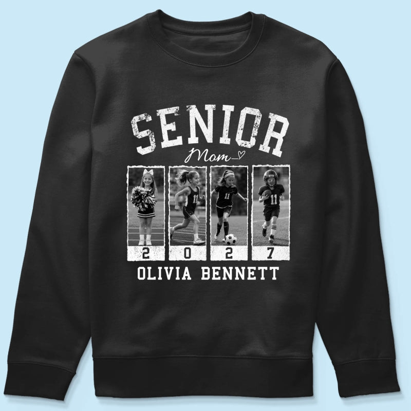 Senior Mom Retro Photos - Personalized Shirt - 2027 Senior Bootleg Shirt