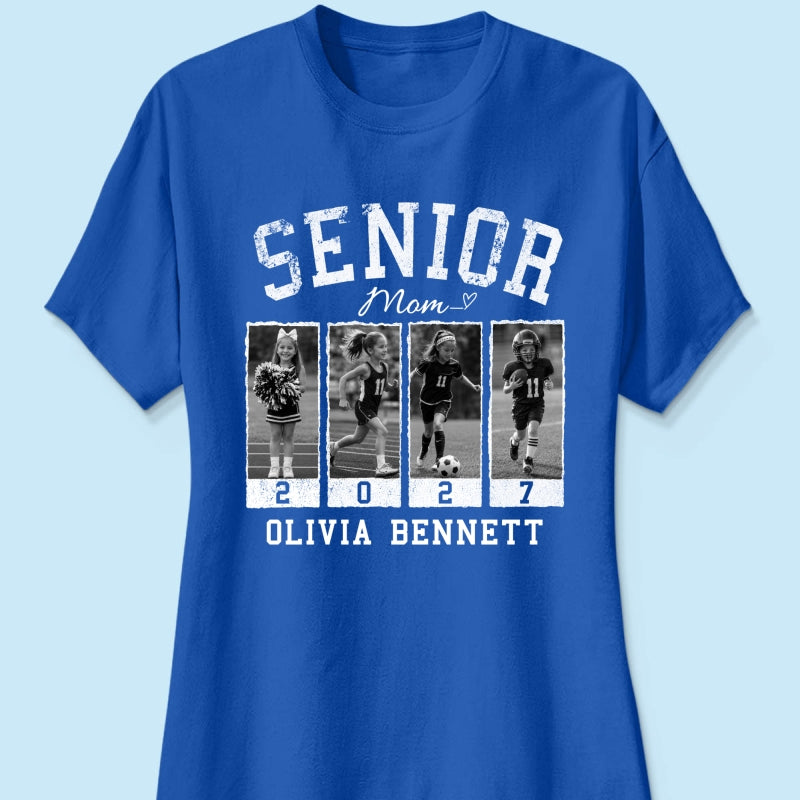 Senior Mom Retro Photos - Personalized Shirt - 2027 Senior Bootleg Shirt
