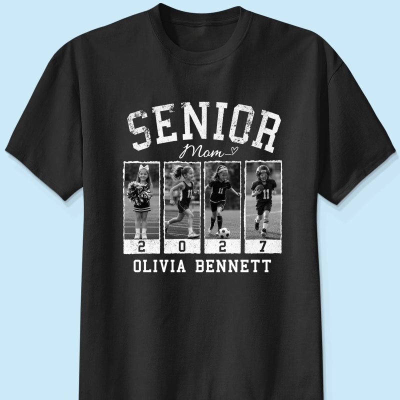 Senior Mom Retro Photos - Personalized Shirt - 2027 Senior Bootleg Shirt