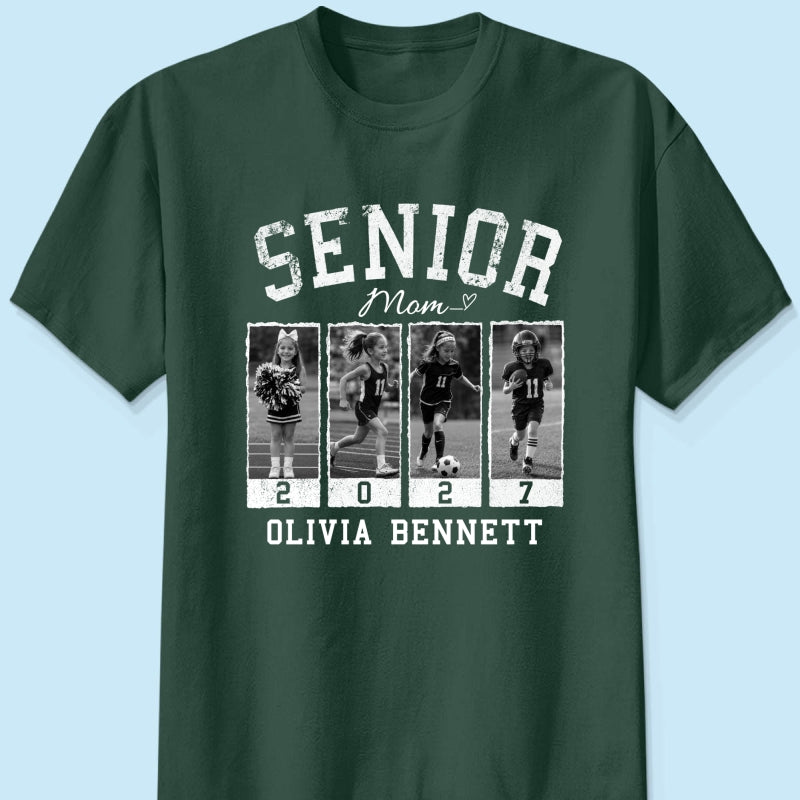 Senior Mom Retro Photos - Personalized Shirt - 2027 Senior Bootleg Shirt