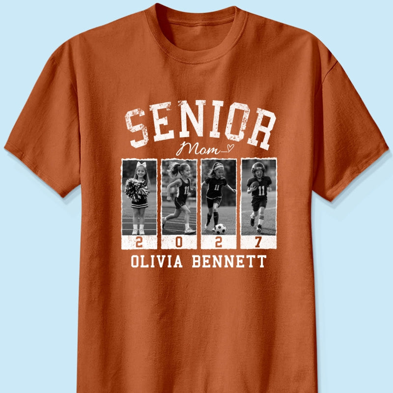 Senior Mom Retro Photos - Personalized Shirt - 2027 Senior Bootleg Shirt