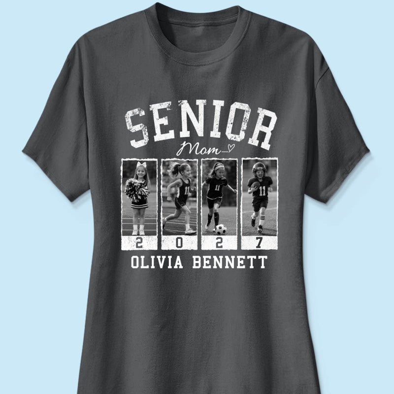Senior Mom Retro Photos - Personalized Shirt - 2027 Senior Bootleg Shirt