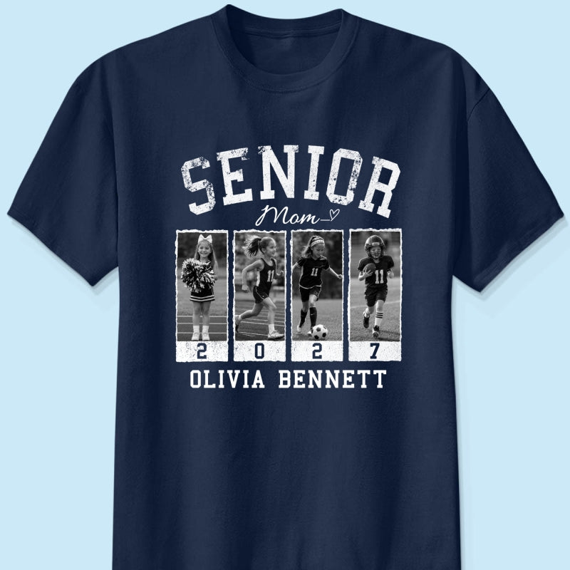 Senior Mom Retro Photos - Personalized Shirt - 2027 Senior Bootleg Shirt