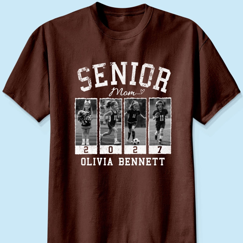 Senior Mom Retro Photos - Personalized Shirt - 2027 Senior Bootleg Shirt
