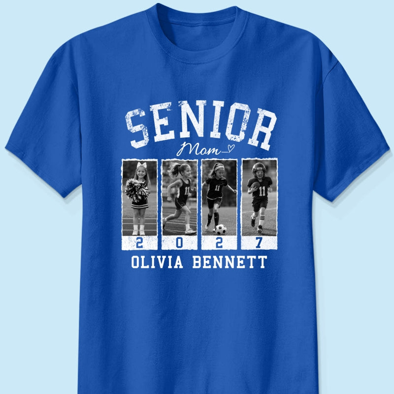 Senior Mom Retro Photos - Personalized Shirt - 2027 Senior Bootleg Shirt