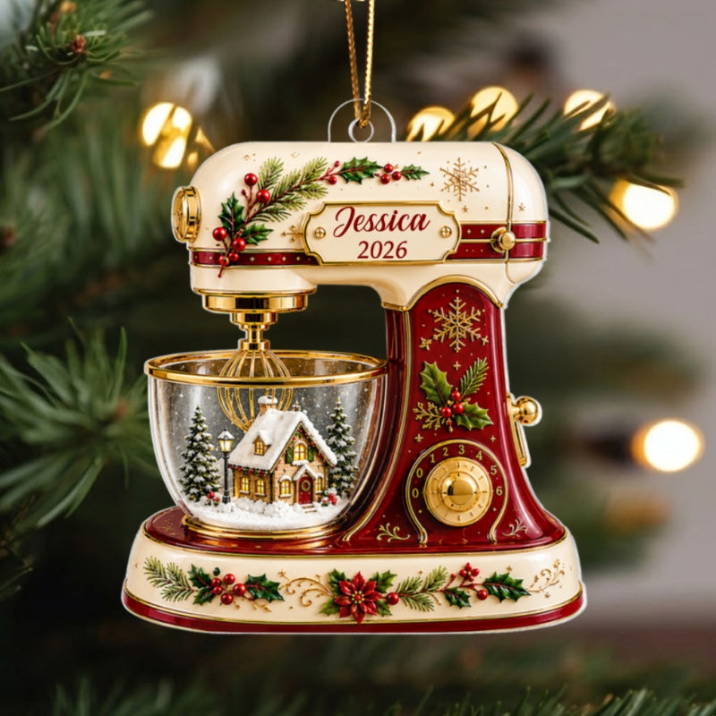 Christmas Baking Mixer - Personalized Acrylic Ornament - Gift for Bakers