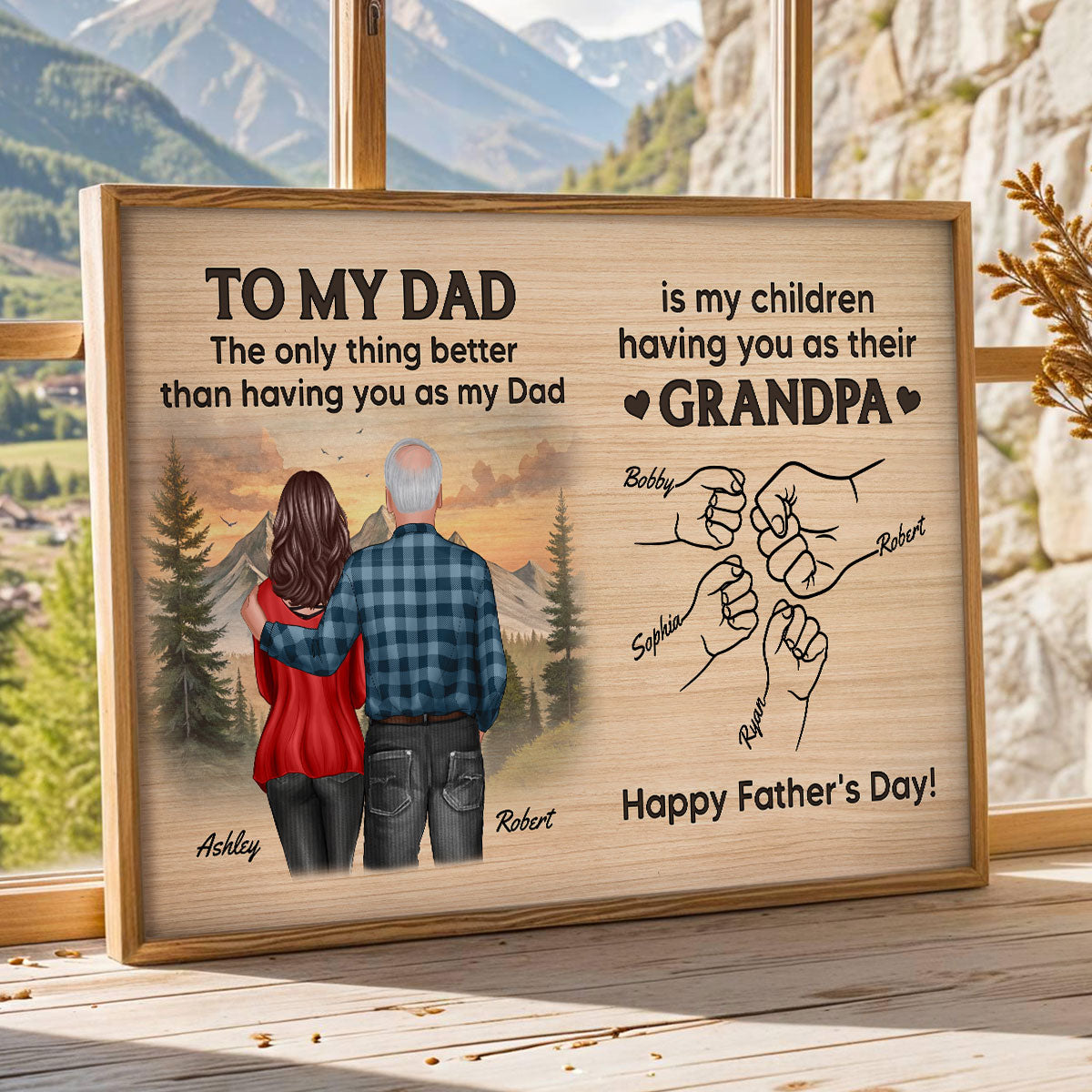 To Dad My Children Having You As Their Grandpa Fist Bumps Personalized Poster, Gift For Dad