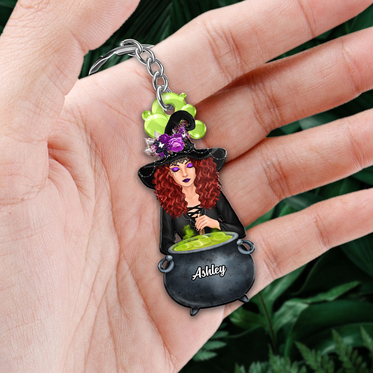 Halloween Witch Poison Pot Personalized Acrylic Keychain