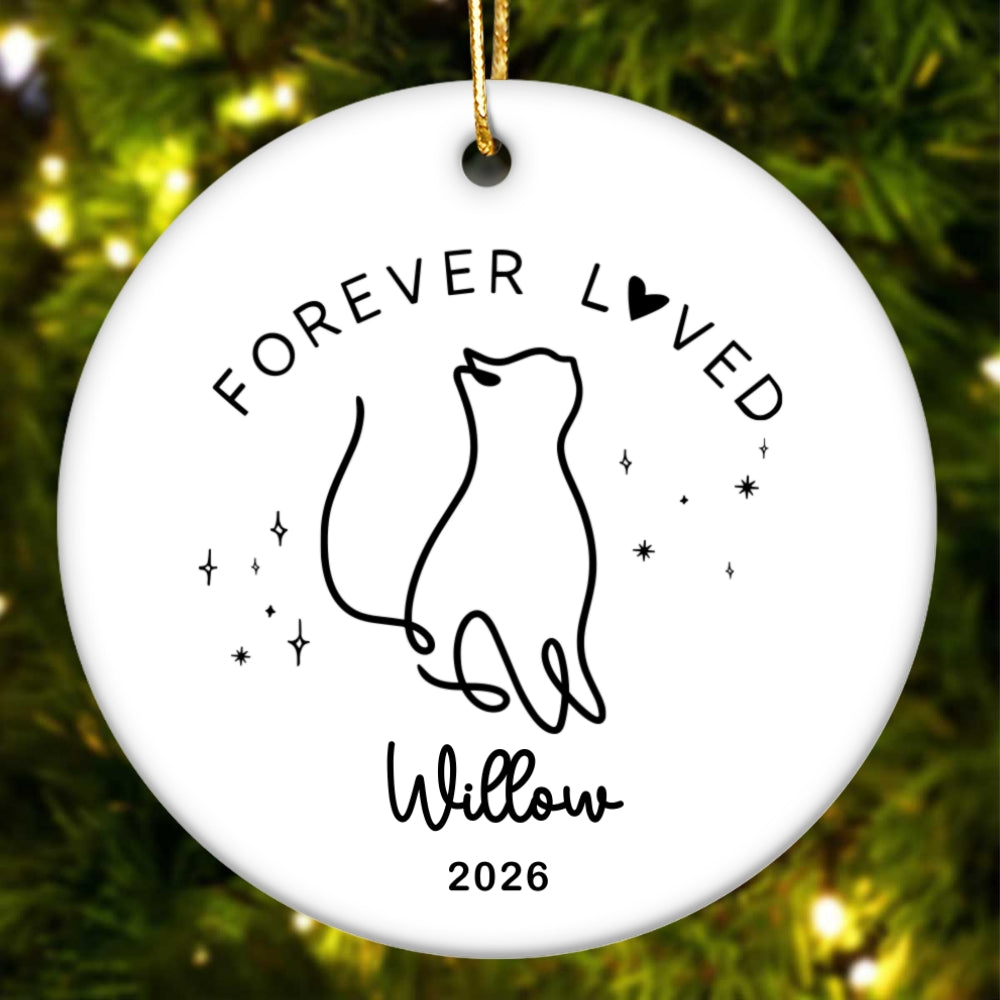Cat Memorial - Personalized Ceramic Ornament - Cat Loss Gift Cat Memorial Gift Cat Sympathy Gift