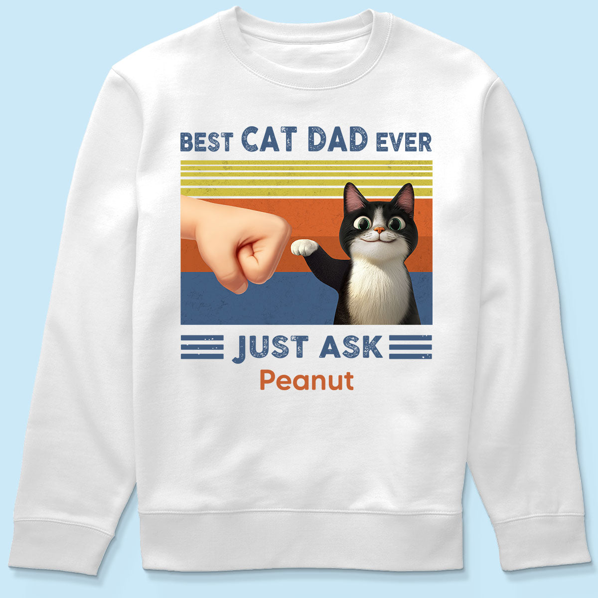 Best Cat Dad Cute Cartoon Funny Cats Personalized Shirt, Gift for Cat Dads