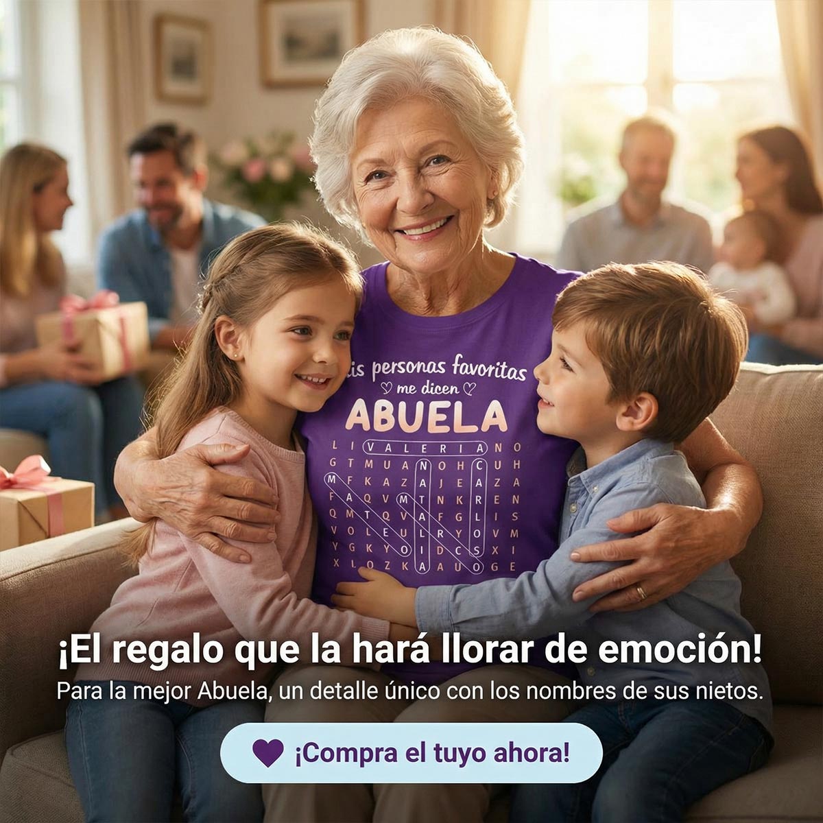 My Favorite People Call Me Abuela Word Search Puzzle - Personalized Shirt - Mother's Day Gift for Spanish Grandma