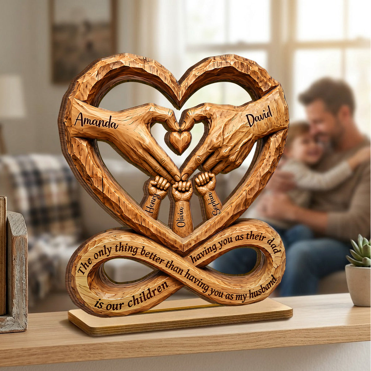 The Only Better Thing - Personalized 2-Layered Wooden Plaque - Father's Day Gift for Husband
