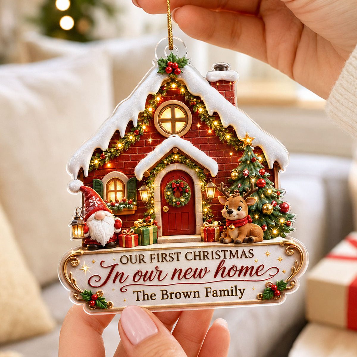 First Christmas in Our New Home - Personalized Acrylic Ornament - Housewarming Gift, New Home Decor