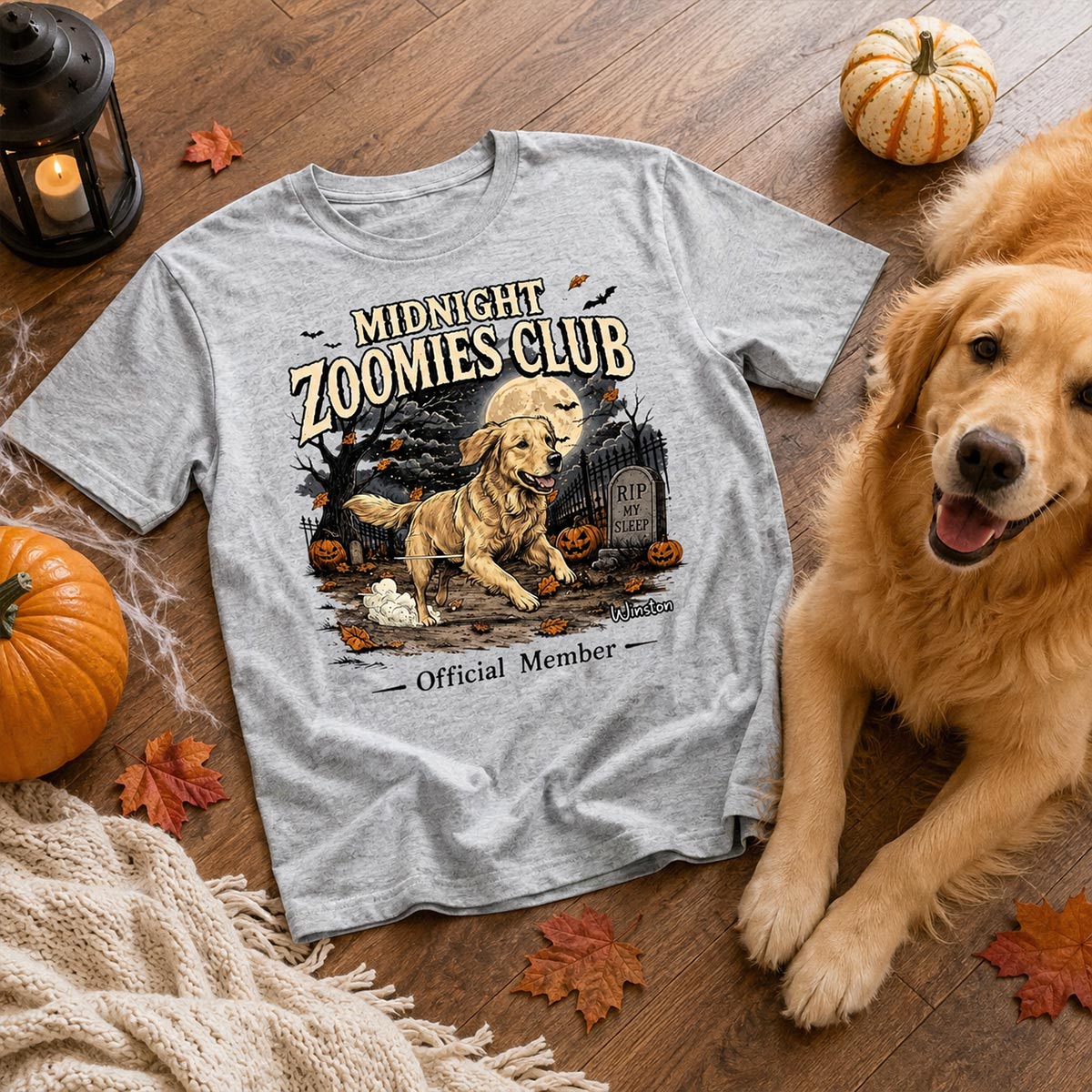 Midnight Zoomies Club Custom Pet Photo - Personalized Shirt - Funny Halloween Costume For Dog Cat Lover