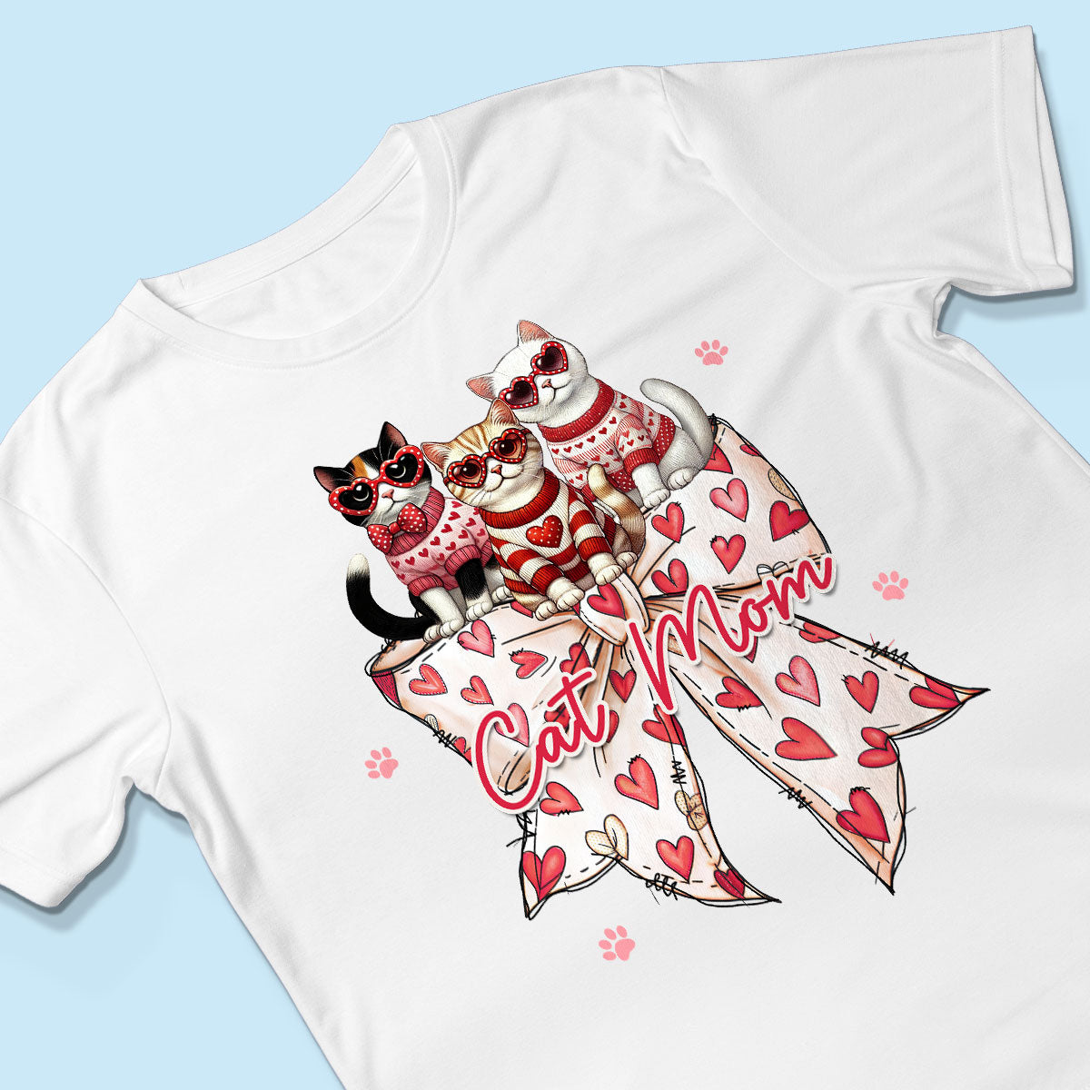 Coquette Bow  Cat Personalized Shirt, Gift for Cat Moms