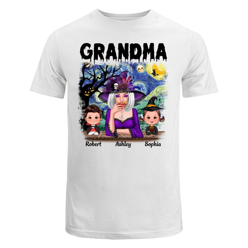 Grandma Mom Kids Scary Night Halloween Personalized Shirt