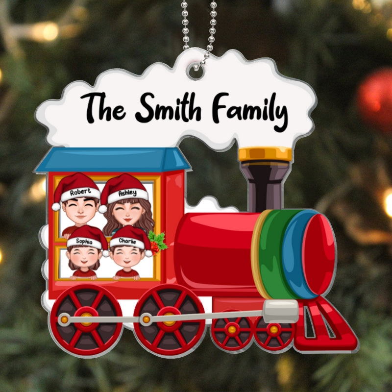 Christmas Family Train Personalized Acrylic Ornament For Family