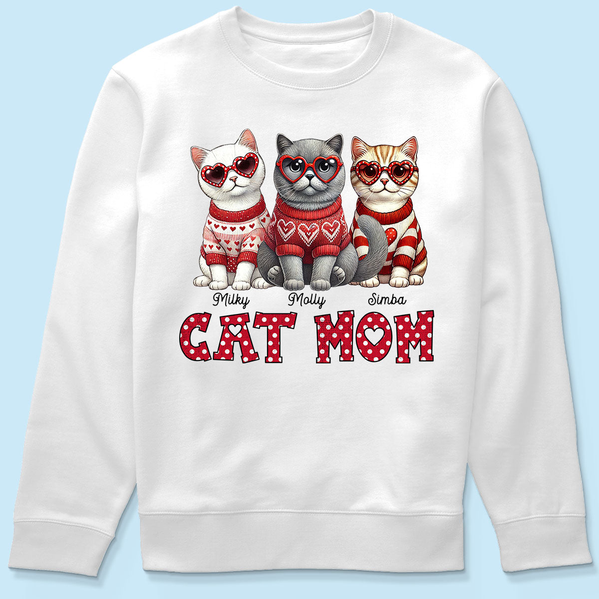Cat Mom  Pattern Personalized Shirt,  Gift for Cat Moms