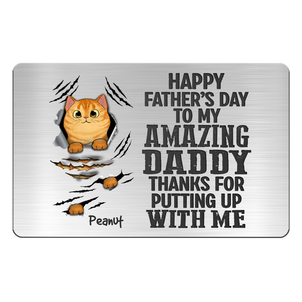 Thanks For Putting Up With Scratching Cats Personalized Metal Wallet Card