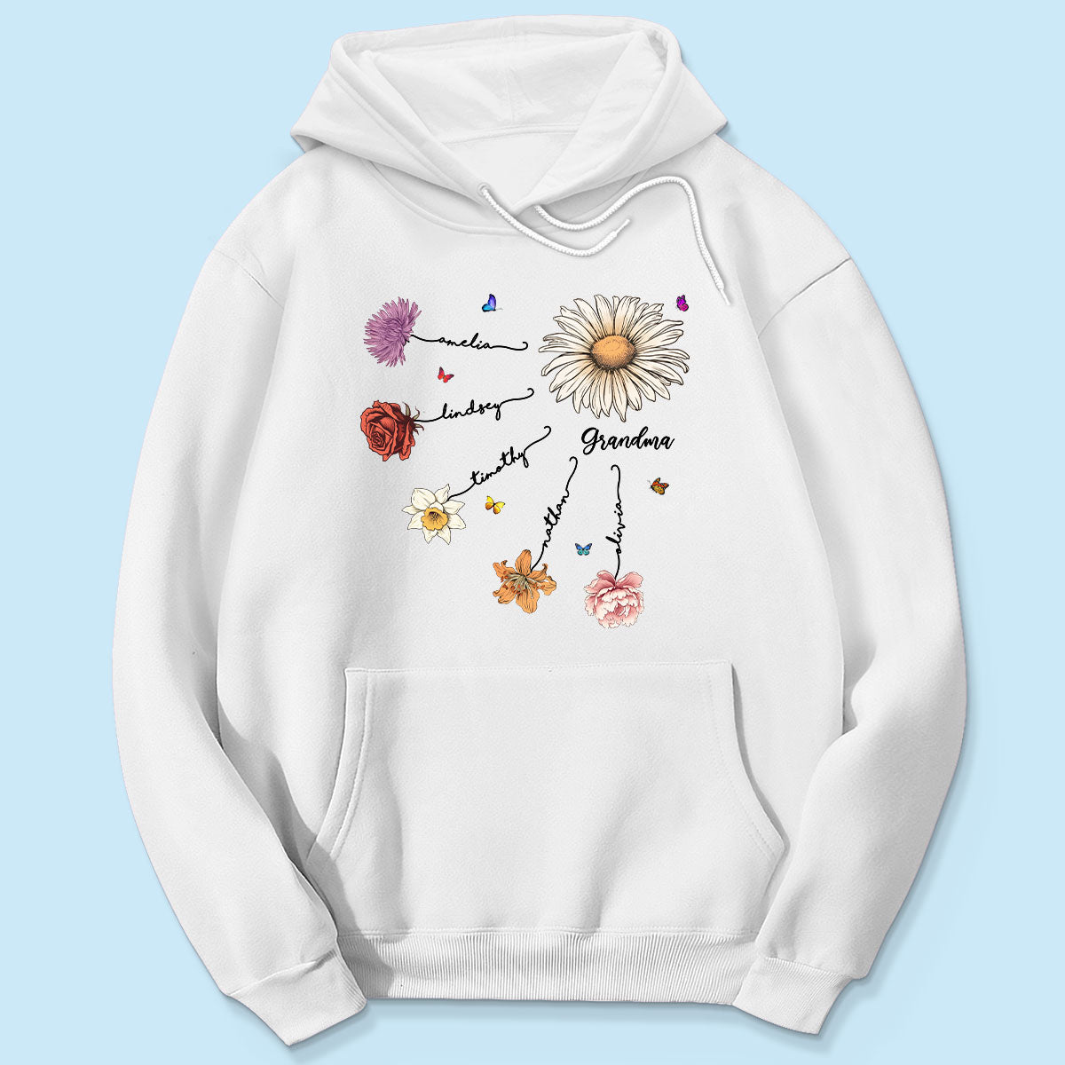 Grandma Mom Birth Flowers Personalized Shirt, Gift for Moms, for Grandmas