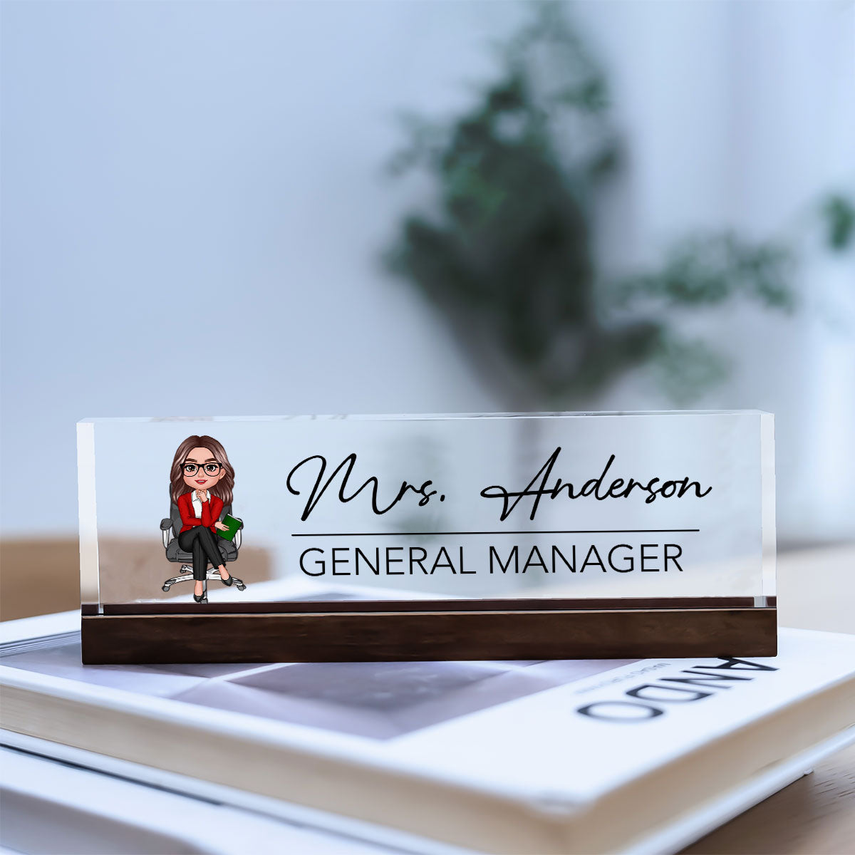 Woman Man Office Personalized Acrylic Desk Name Plate, Office Desk Decor, Gift For Colleagues, Coworkers