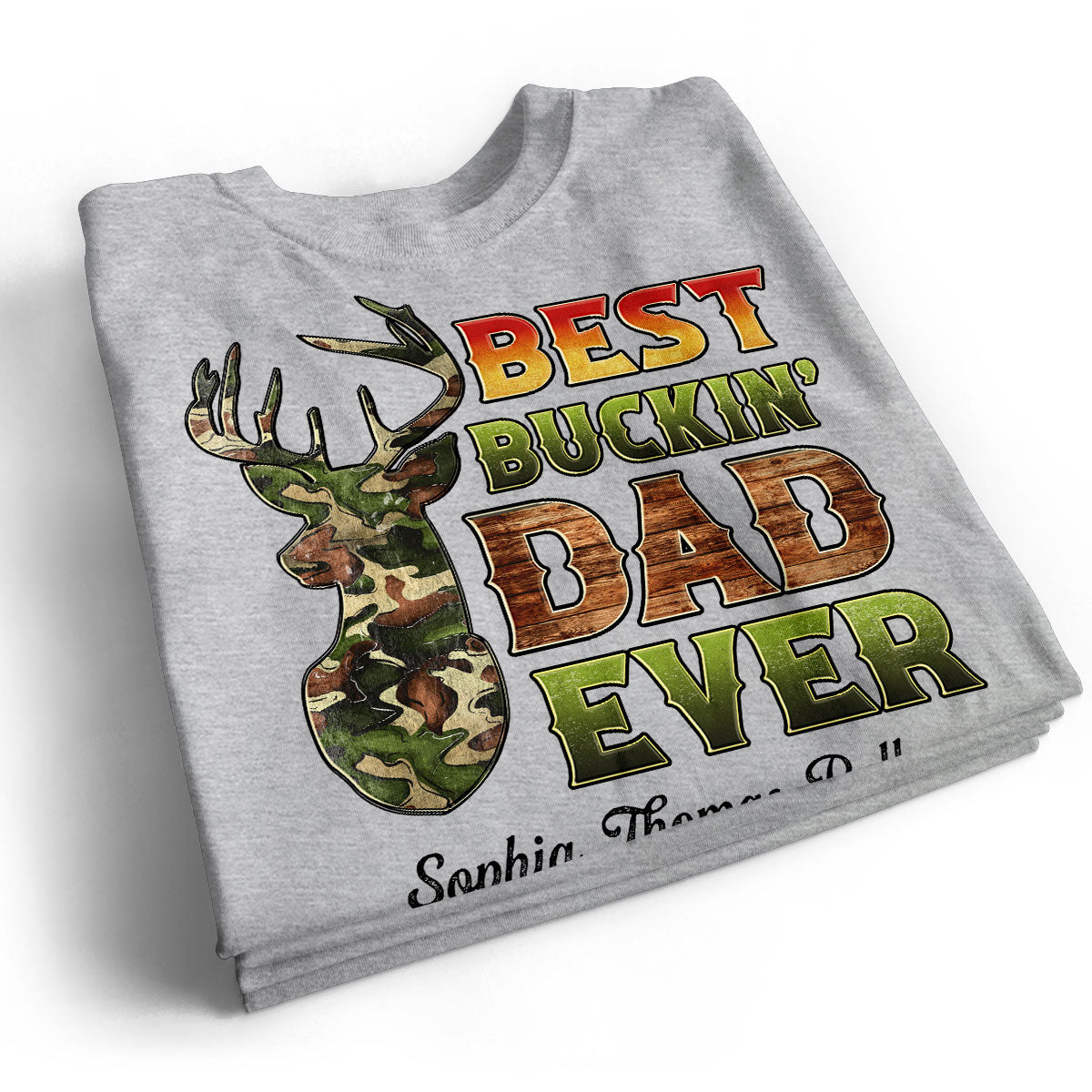 Best Buckin‘ Dad Hunting Camouflage Personalized Shirt