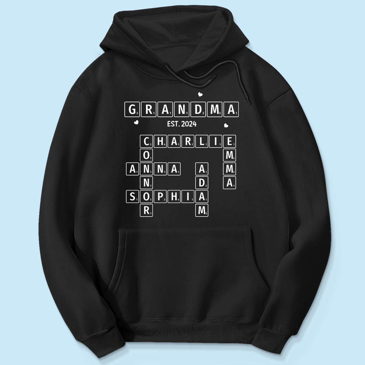 Grandma Grandpa Est. Crossword Art Puzzle Personalized Shirt