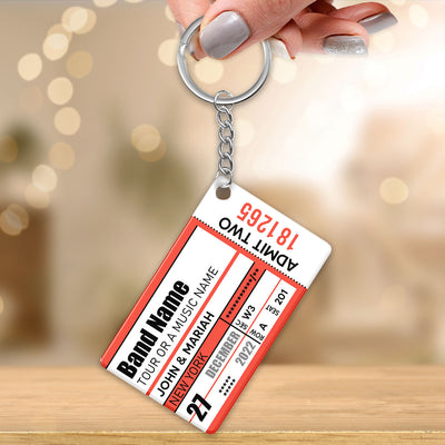 Custom Concert Stub Ticket Keepsake Personalized Acrylic Keychain