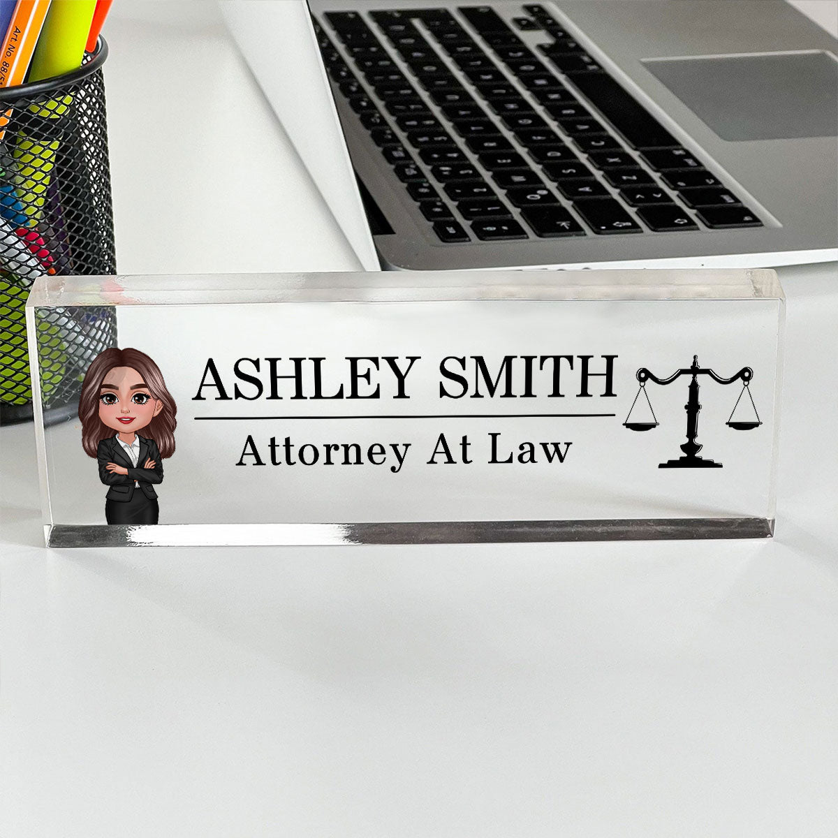Lawyer Attorney Personalized Acrylic Desk Name Plate, Office Decor, Appreciation Gift, Graduation Gift