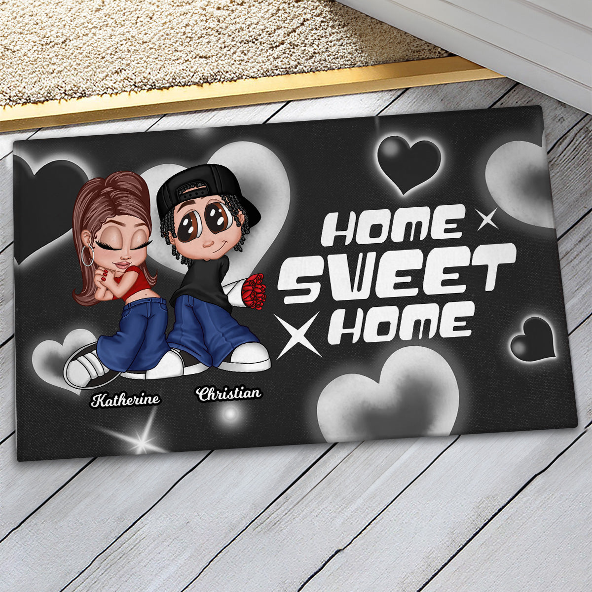 Y2K Couple Gift For Him For Her Personalized Doormat