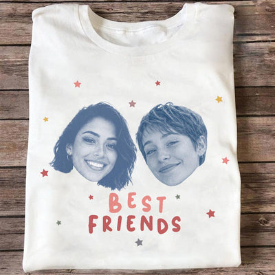 Vintage Best Friend Custom Photo - Personalized Shirt - Friendship Gift, Birthday Gift for Friend, BFF Birthday Gift Idea