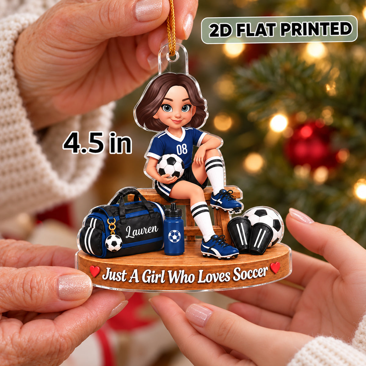 Just a Teen Who Loves Soccer - Personalized Acrylic Ornament - Christmas Gift for Daughter, Granddaughter, Niece