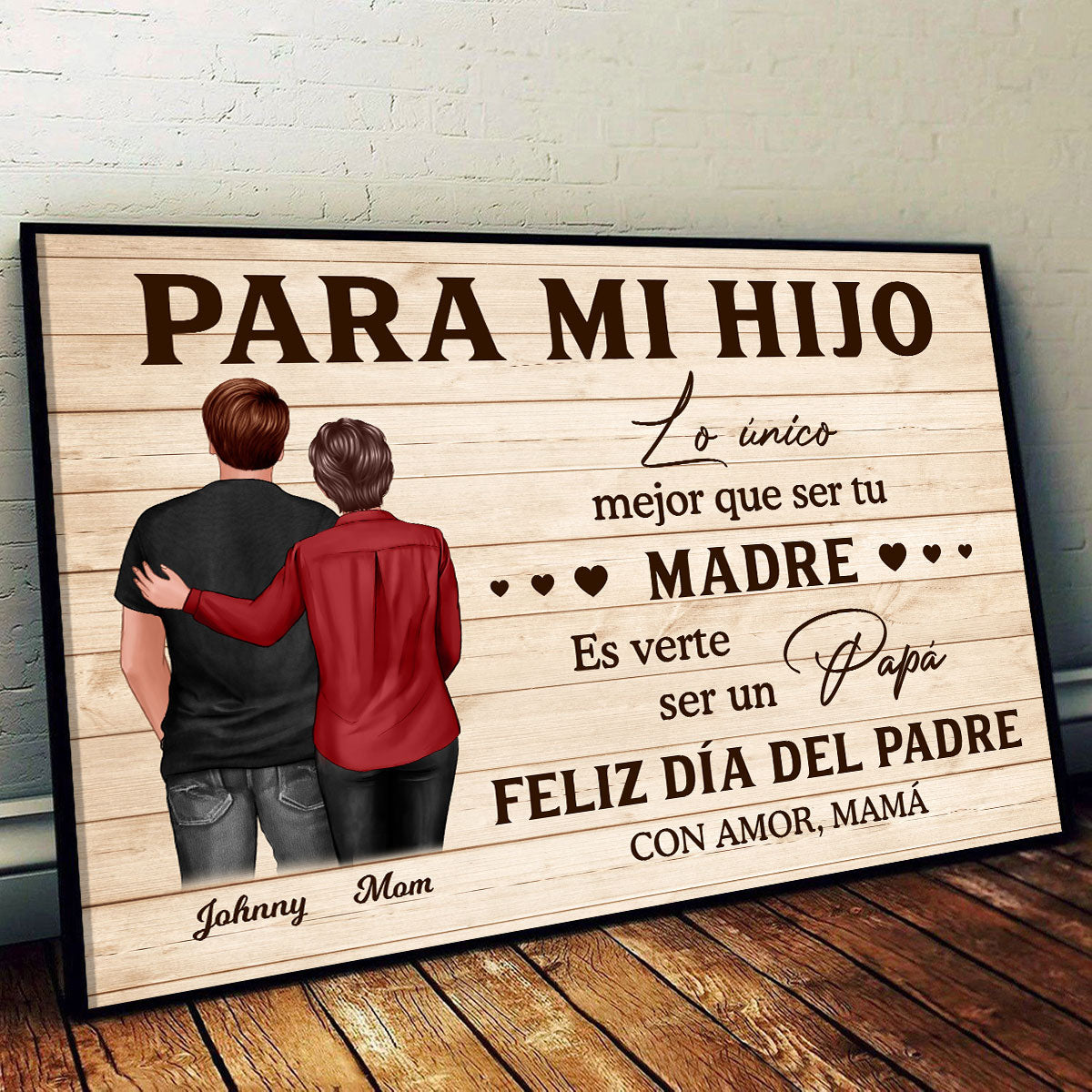 To My Son From Mom Happy Father's Day Spanish Personalized Poster, Gift For Son